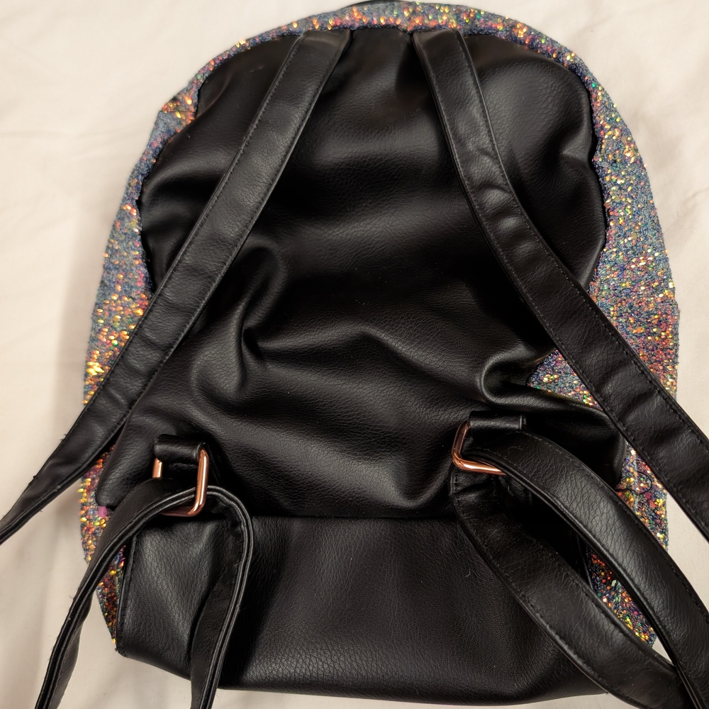 Madden Girl Black Glitter Backpack - Picture 4 of 4